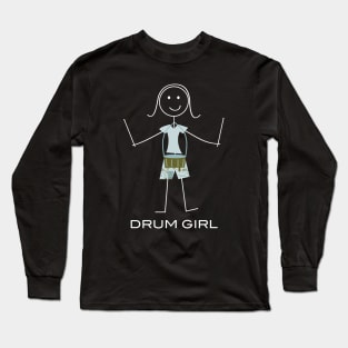 Funny Womens Snare Drum Design Long Sleeve T-Shirt